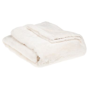 Nestwell&trade; Solid Faux Fur Throw Blanket in White. View a larger version of this product image.