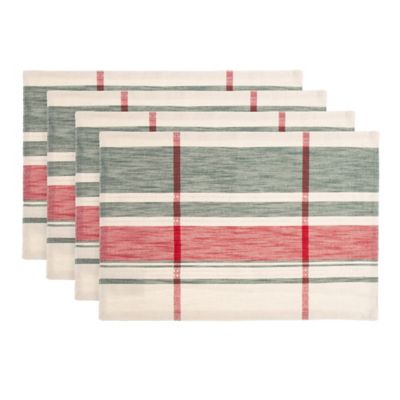Bee &amp; Willow&trade; Holiday Plaid Placemats in Green/Red (Set of 4)
