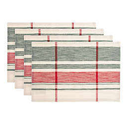 Bee & Willow™ Holiday Plaid Placemats in Green/Red (Set of 4)