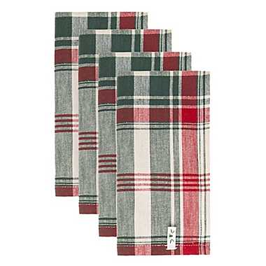 Bee & Willow&trade; Holiday Plaid Napkins in Green/Red (Set of 4). View a larger version of this product image.