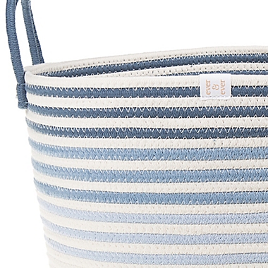 ever &amp; ever&trade; Striped Rope Medium Storage Bin in Dusk Blue/Coconut Milk. View a larger version of this product image.