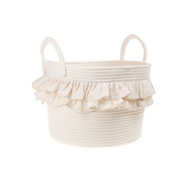 ever &amp; ever&trade; Medium Ruffle Rope Storage Bin in Coconut Milk. View a larger version of this product image.