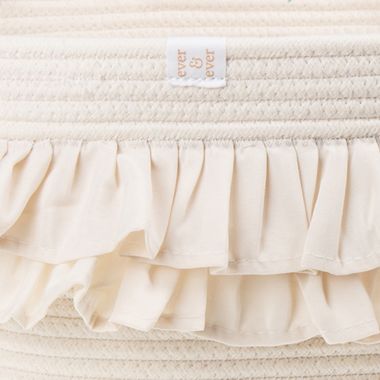 ever &amp; ever&trade; Medium Ruffle Rope Storage Bin in Coconut Milk. View a larger version of this product image.