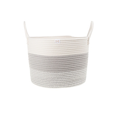 ever &amp; ever&trade; Colorblock Rope Medium Storage Bin in Grey/Coconut Milk. View a larger version of this product image.