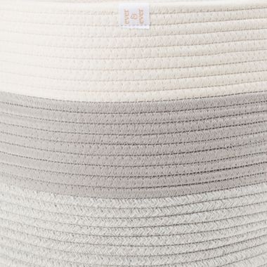 ever &amp; ever&trade; Colorblock Rope Medium Storage Bin in Grey/Coconut Milk. View a larger version of this product image.