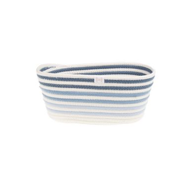 ever &amp; ever&trade; Striped Rope Small Storage Bin in Dusk Blue/Coconut Milk. View a larger version of this product image.