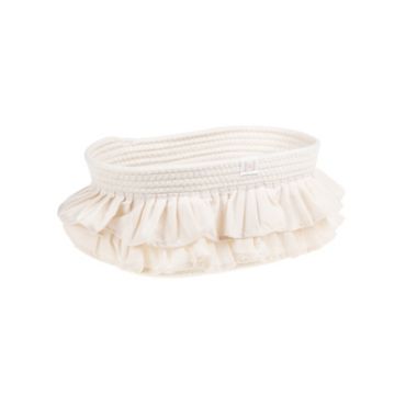 ever &amp; ever&trade; Small Ruffle Rope Storage Bin in Coconut Milk. View a larger version of this product image.