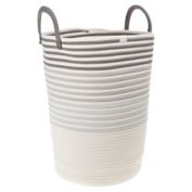 ever &amp; ever&trade; Striped Rope Hamper in Grey Highrise/Coconut Milk