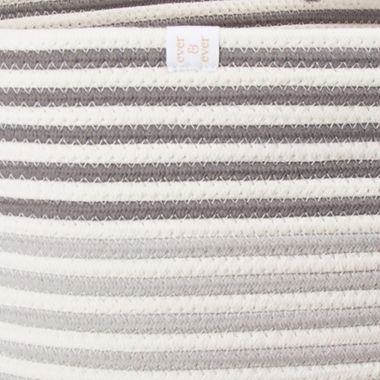 ever &amp; ever&trade; Striped Rope Hamper in Grey Highrise/Coconut Milk. View a larger version of this product image.