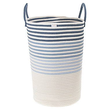 ever &amp; ever&trade; Striped Rope Hamper in Dusk Blue/Coconut Milk. View a larger version of this product image.