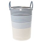 Alternate image 1 for ever &amp; ever&trade; Striped Rope Hamper in Dusk Blue/Coconut Milk