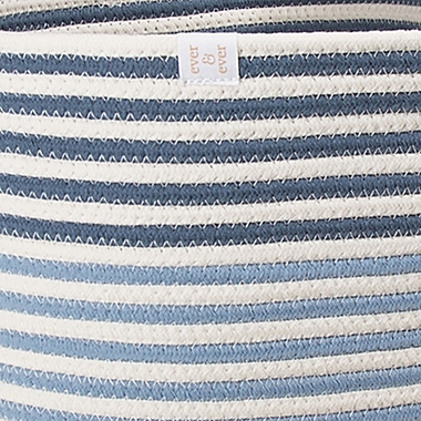 ever &amp; ever&trade; Striped Rope Hamper in Dusk Blue/Coconut Milk. View a larger version of this product image.