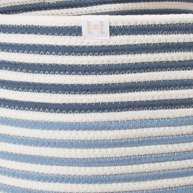 ever &amp; ever&trade; Striped Rope Hamper in Dusk Blue/Coconut Milk. View a larger version of this product image.