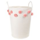Alternate image 1 for ever &amp; ever&trade; Pompom Rope Hamper in Coconut Milk/Pink Blossom