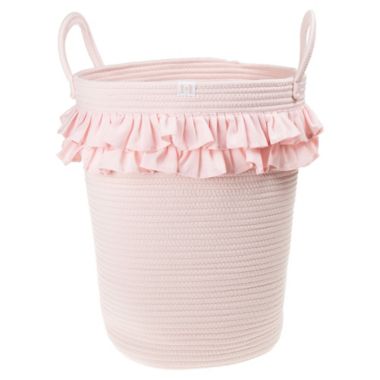 ever &amp; ever&trade; Ruffle Rope Laundry Hamper in Rosewater. View a larger version of this product image.