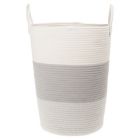 Alternate image 1 for ever &amp; ever&trade; Colorblock Rope Hamper in Grey/Coconut Milk