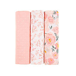 ever & ever™ 3-Pack Floral Muslin Swaddle Blankets in Pink
