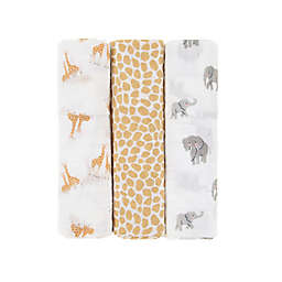 ever & ever™ 3-Pack Safari Muslin Swaddle Blankets in White