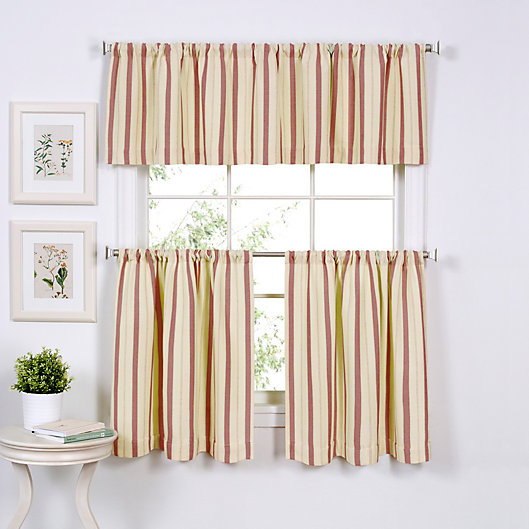 Alternate image 1 for Updated Ticking Window Curtain Tier Pairs