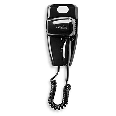 Jerdon ProVersa Wall-Mount Hair Dryer in Black. View a larger version of this product image.