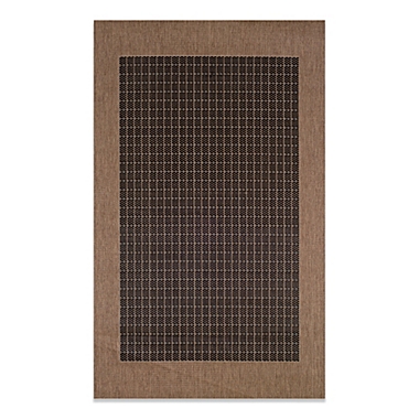 Couristan&reg; Checkered Field 3-Foot 9-Inch x 5-Foot 5-Inch Rug in Black/Cocoa. View a larger version of this product image.