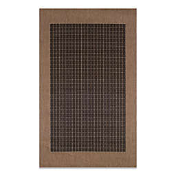 Couristan® Checkered Field 5-Foot 3-Inch x 7-Foot 6-Inch Rug in Black/Cocoa