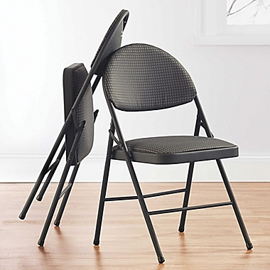 Cosco Oversized Comfort Folding Chair in Black Patterned Fabric. View a larger version of this product image.