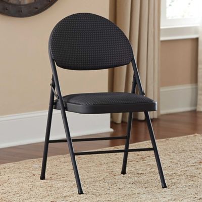 Cosco Oversized Comfort Folding Chair in Black Patterned Fabric