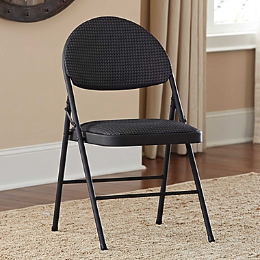 Cosco Oversized Comfort Folding Chair in Black Patterned Fabric. View a larger version of this product image.