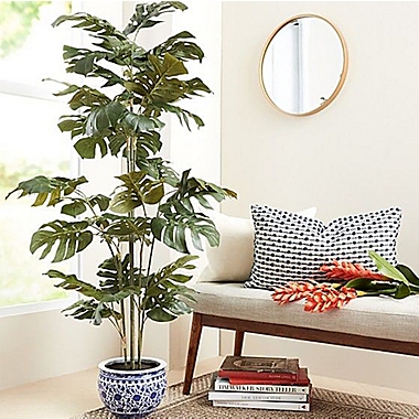 W Home 60-Inch Split Philo Tree in Round Blue/White Ceramic Pot. View a larger version of this product image.