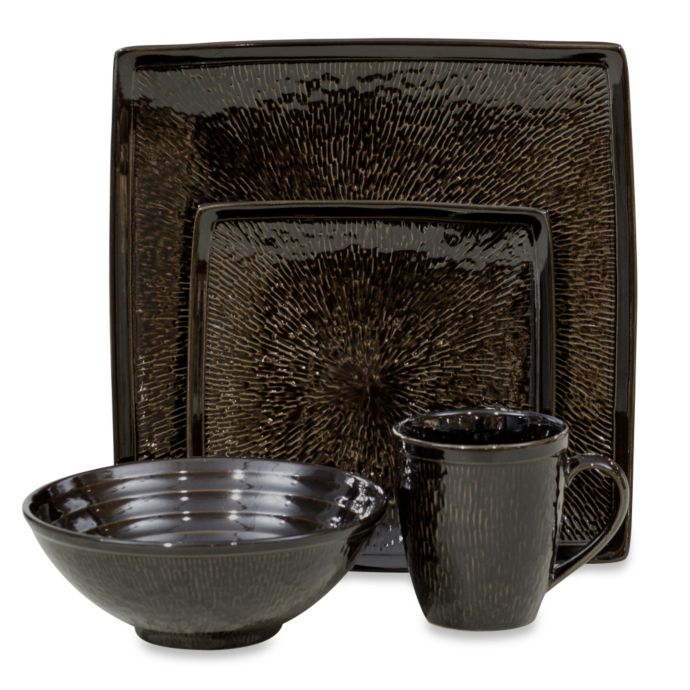 Sango Galaxy 16Piece Dinnerware Set in Black Bed Bath and Beyond Canada