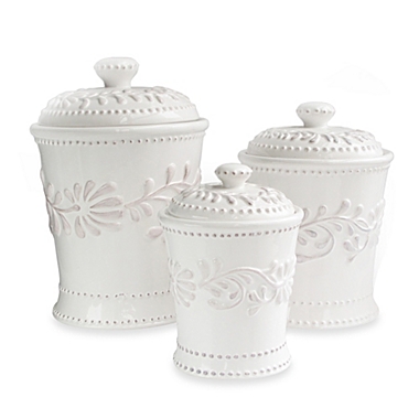 American Atelier Bianca Leaf 3-Piece Canister Set. View a larger version of this product image.
