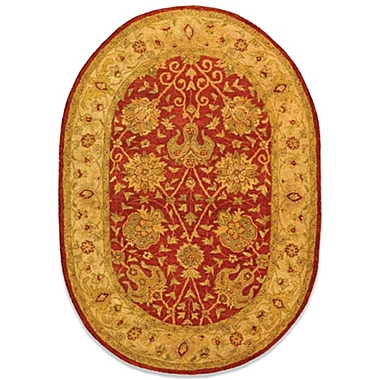 Safavieh Antiquities Rust Wool 4&#39; 6&quot; x 6&#39; 6&quot;&#39; Oval Rug. View a larger version of this product image.