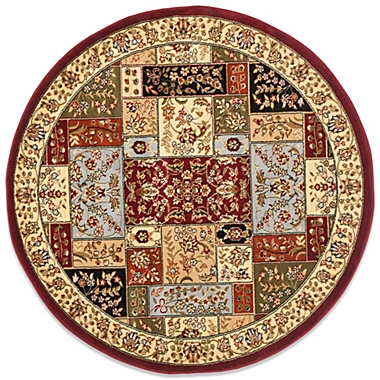 Safavieh Lyndhurst Floral Patchwork 5-Foot Round Rug in Tan. View a larger version of this product image.