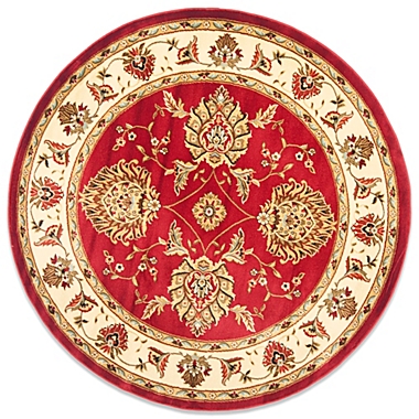 Safavieh Prescott Red/Ivory 5-Foot 3-Inch Round Rug. View a larger version of this product image.