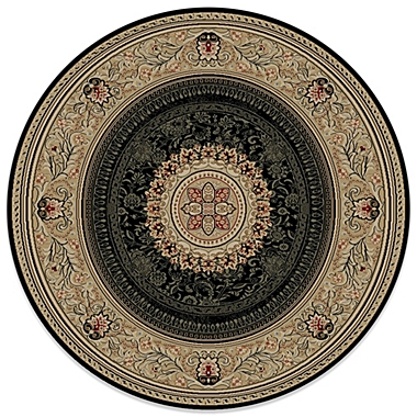 Concord Global Chateau 7-Foot 10-Inch Round Rug in Black. View a larger version of this product image.