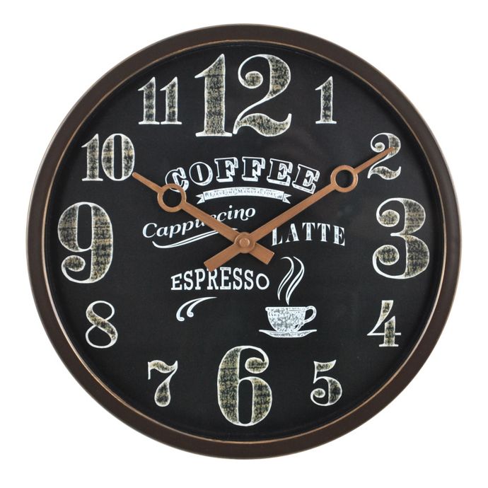 FirsTime® Coffee Wall Clock Bed Bath and Beyond Canada