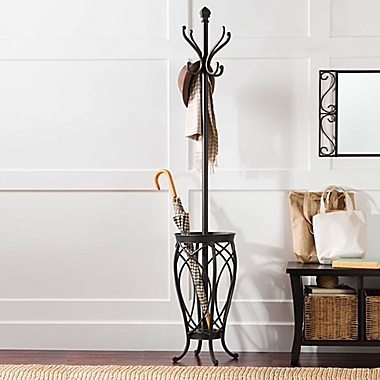 Ampersand&trade; Charleston Standing Coat Rack in Black. View a larger version of this product image.