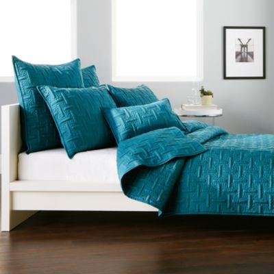Dkny Crosstown Quilt In Teal Bed Bath Beyond