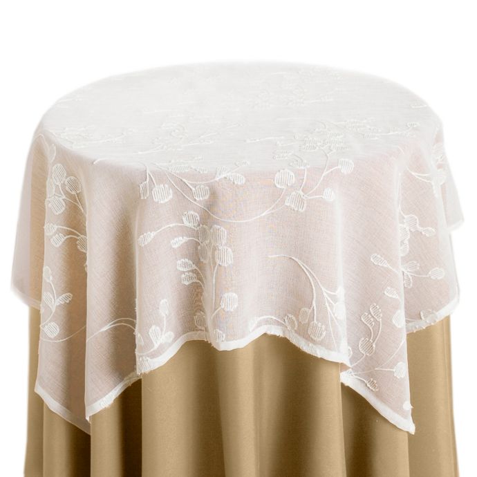 Woodbury 35Inch Table Topper in Ivory Bed Bath & Beyond