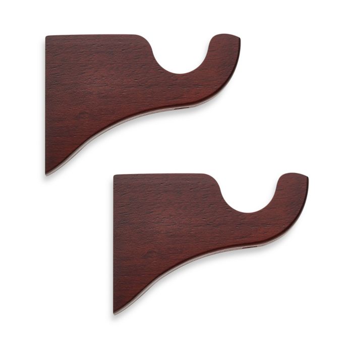 Cambria Classic Wood Drapery Bracket In Cherry Set Of 2 Bed