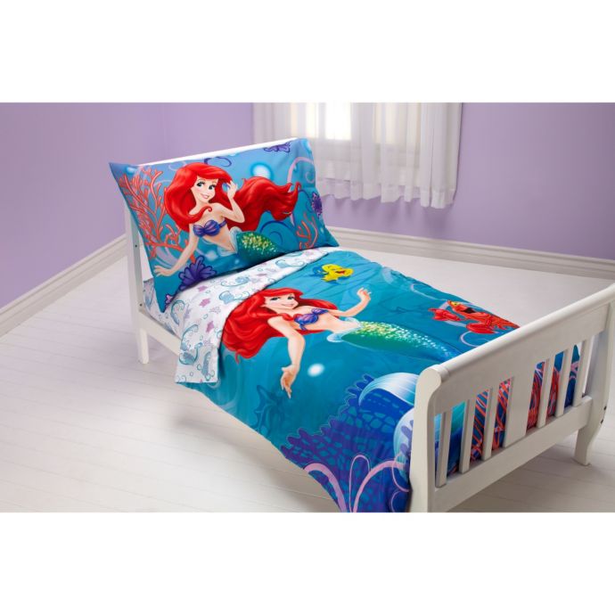 Disney Little Mermaid Ocean Princess 4 Piece Toddler Bedding Set