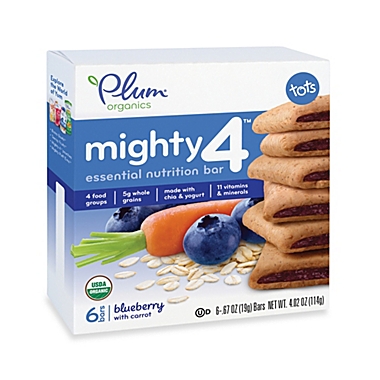Plum Organics&trade; Tots  Mighty 4&trade; Essential Nutrition Bars with Blueberry and Carrot (6-Pack). View a larger version of this product image.