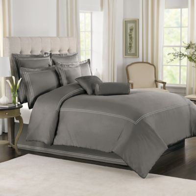 Wamsutta® Baratta Stitch Comforter Set in Grey | Bed Bath ...