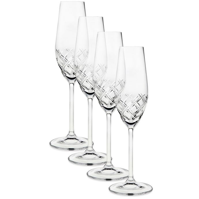Top Shelf Bevel Crystal Toasting Flutes (Set of 4) Bed Bath & Beyond
