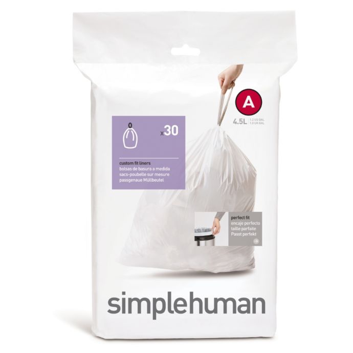simplehuman® Code A 30Pack 4.5Liter Custom Fit Liners Bed Bath and