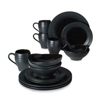 black tableware sets