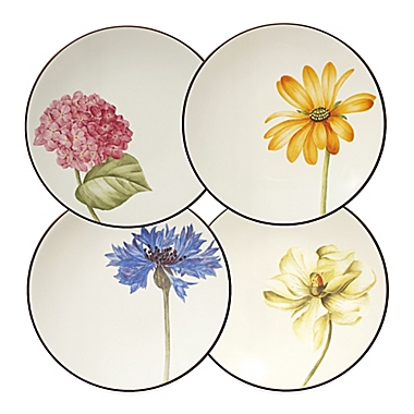 Noritake&reg; Colorwave Floral Appetizer Plates in Chocolate (Set of 4). View a larger version of this product image.