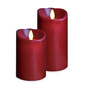 Luminara&trade; Real-Flame Effect Pillar Candle in Burgundy