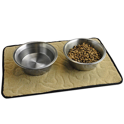 Alternate image 1 for Bone Dry 18-Inch x 12-Inch Bone Embossed Pet Mat in Taupe